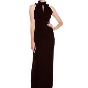 Shoshanna Alana Velvet Ruffle gown